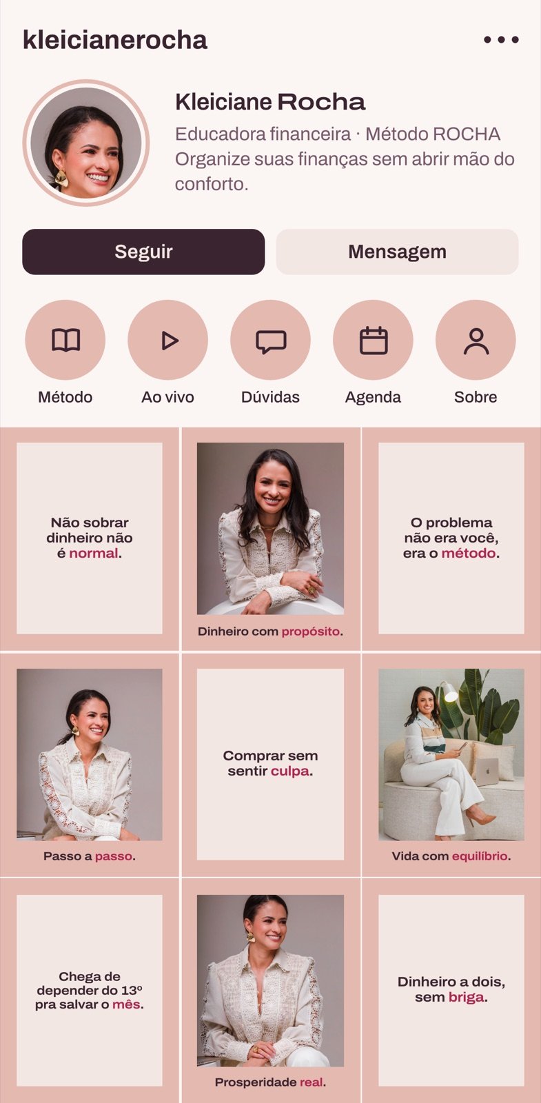 Perfil do Instagram na identidade nova
