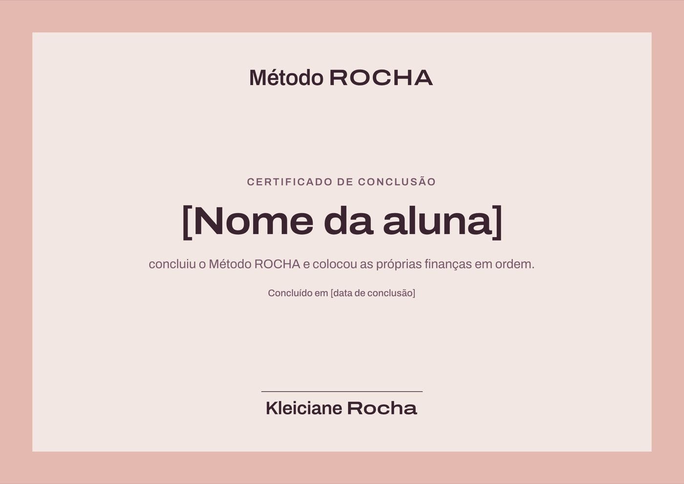 Certificado de conclusão do Método ROCHA