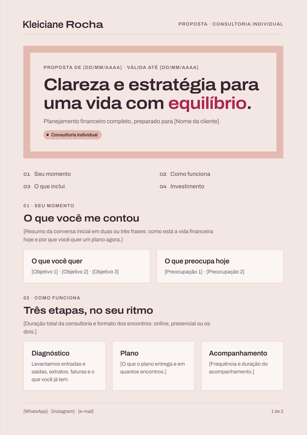 Proposta da consultoria, página 1